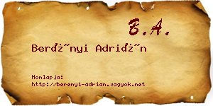 Berényi Adrián névjegykártya